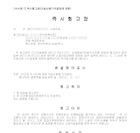 즉시항고장 즉시항고장
